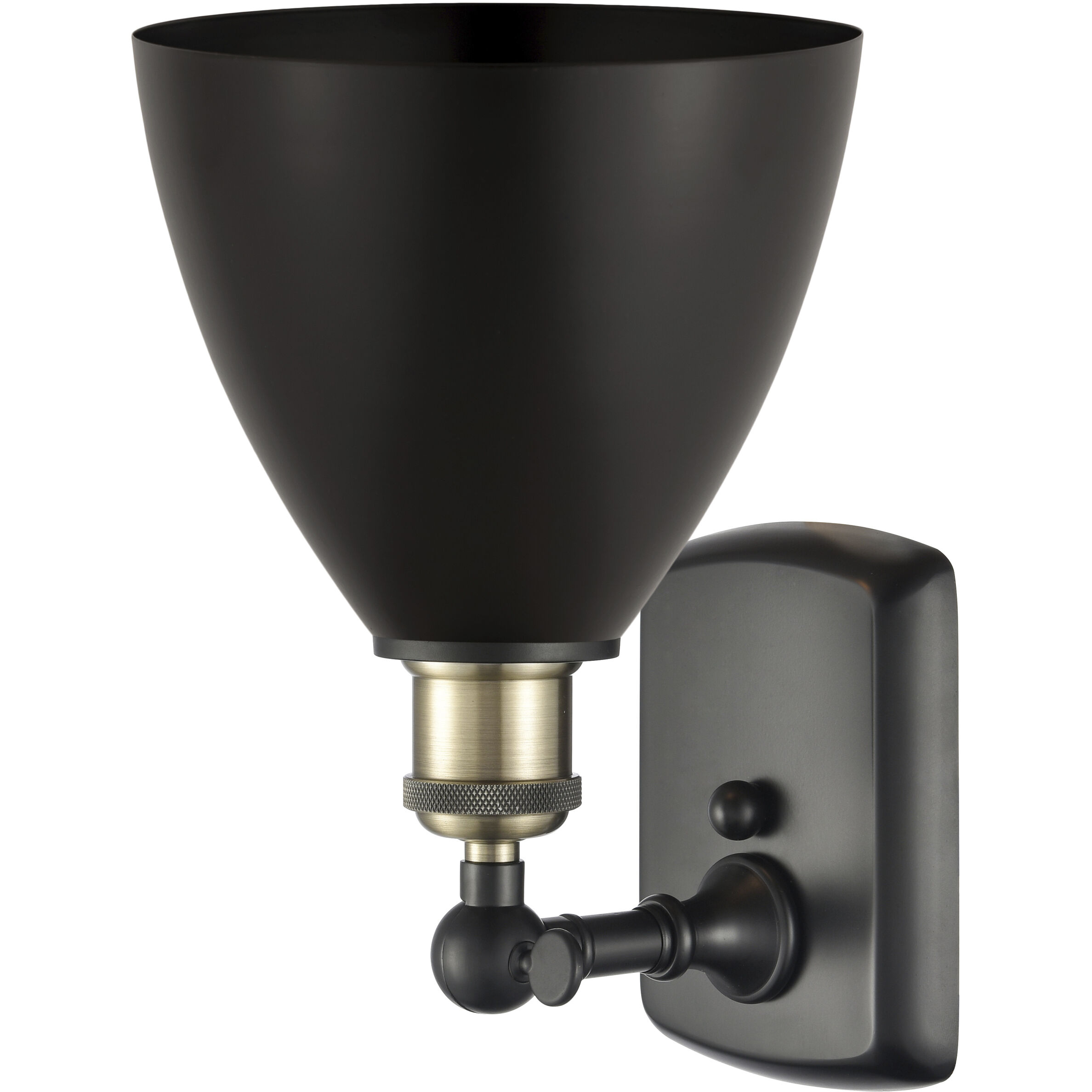 Ballston Dome LED 7.5 inch Black Antique Brass Sconce Wall Light