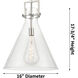 Downtown Urban Newton Cone 1 Light 16 inch Champagne Bronze Pendant Ceiling Light in Mercury