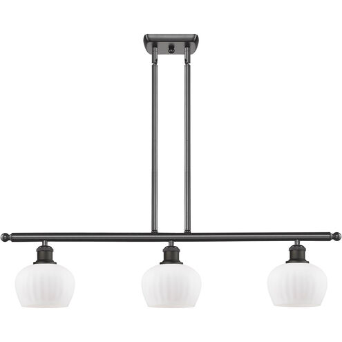 Ballston Fenton LED 36 inch Oil Rubbed Bronze Island Light Ceiling Light in Matte White Glass, Ballston