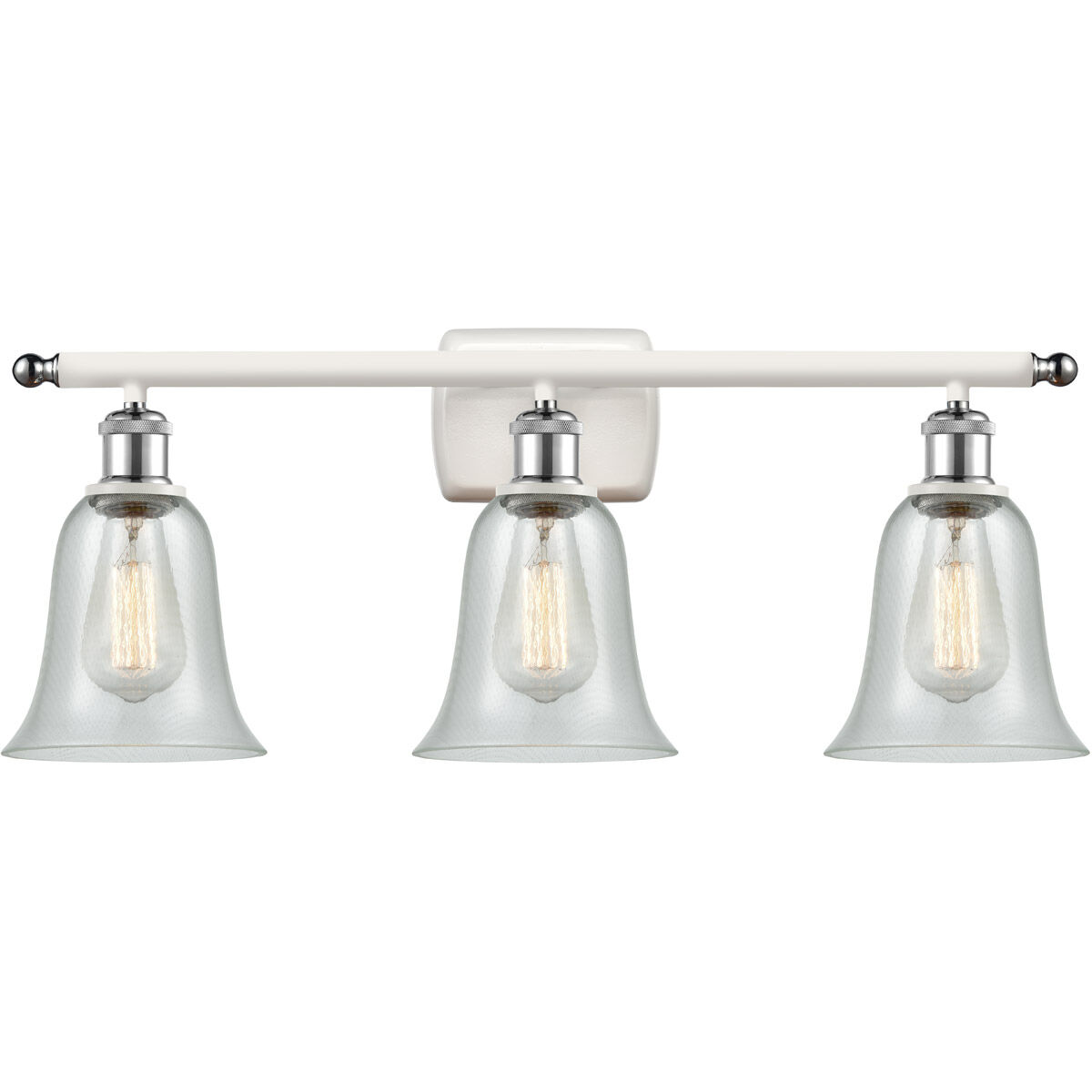 Ballston Hanover LED 26 inch White and Polished Chrome Bath Vanity Light Wall Light in Fishnet Glass, Ballston