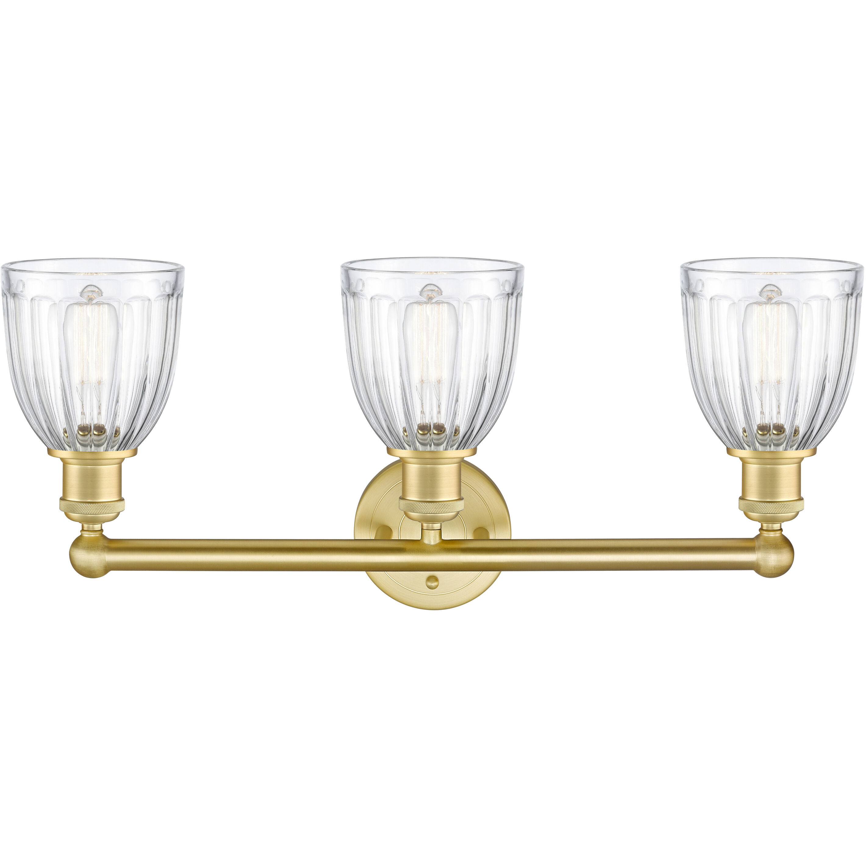 Brookfield 3 Light 23.75 inch Satin Gold Bath Vanity Light Wall Light in Clear