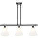 Ballston Ballston Cone 3 Light 36 inch Oil Rubbed Bronze Island Light Ceiling Light in Matte White Glass