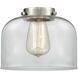Franklin Restoration Bell LED 8 inch Black Antique Brass Mini Pendant Ceiling Light in Clear