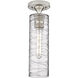 Downtown Urban Crown Point 1 Light 3.88 inch Satin Nickel Flush Mount Ceiling Light in Deco Swirl