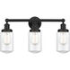 Dover 3 Light 24.5 inch Matte Black Bath Vanity Light Wall Light