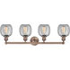 Belfast 4 Light 33 inch Antique Copper Bath Vanity Light Wall Light in Seedy
