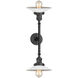 Franklin Restoration Halophane 2 Light 18 inch Oil Rubbed Bronze Bath Vanity Light Wall Light in Matte White Halophane Glass, Franklin Restoration
