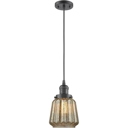 Franklin Restoration Chatham LED 6 inch Oil Rubbed Bronze Mini Pendant Ceiling Light in Mercury, Franklin Restoration
