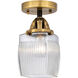 Nouveau 2 Colton 1 Light 6 inch Black Antique Brass and Matte Black Semi-Flush Mount Ceiling Light