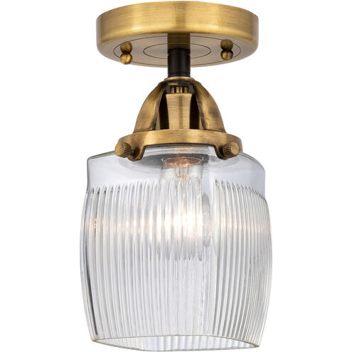 Nouveau 2 Colton 1 Light 6 inch Black Antique Brass and Matte Black Semi-Flush Mount Ceiling Light