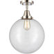 Beacon LED 12 inch Polished Nickel Flush Mount Ceiling Light in Clear Glass