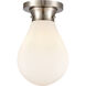 Genesis 1 Light 7.88 inch Satin Nickel Flush Mount Ceiling Light