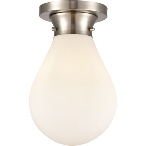 Genesis 1 Light 7.88 inch Satin Nickel Flush Mount Ceiling Light