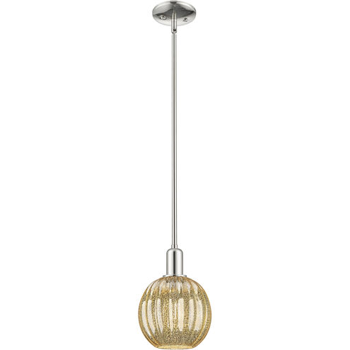 Downtown Urban Preston 1 Light 7 inch Polished Nickel Mini Pendant Ceiling Light in Mercury