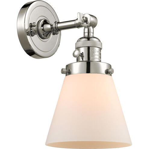 Franklin Restoration Small Cone LED 6 inch Polished Nickel Sconce Wall Light, Franklin Restoration