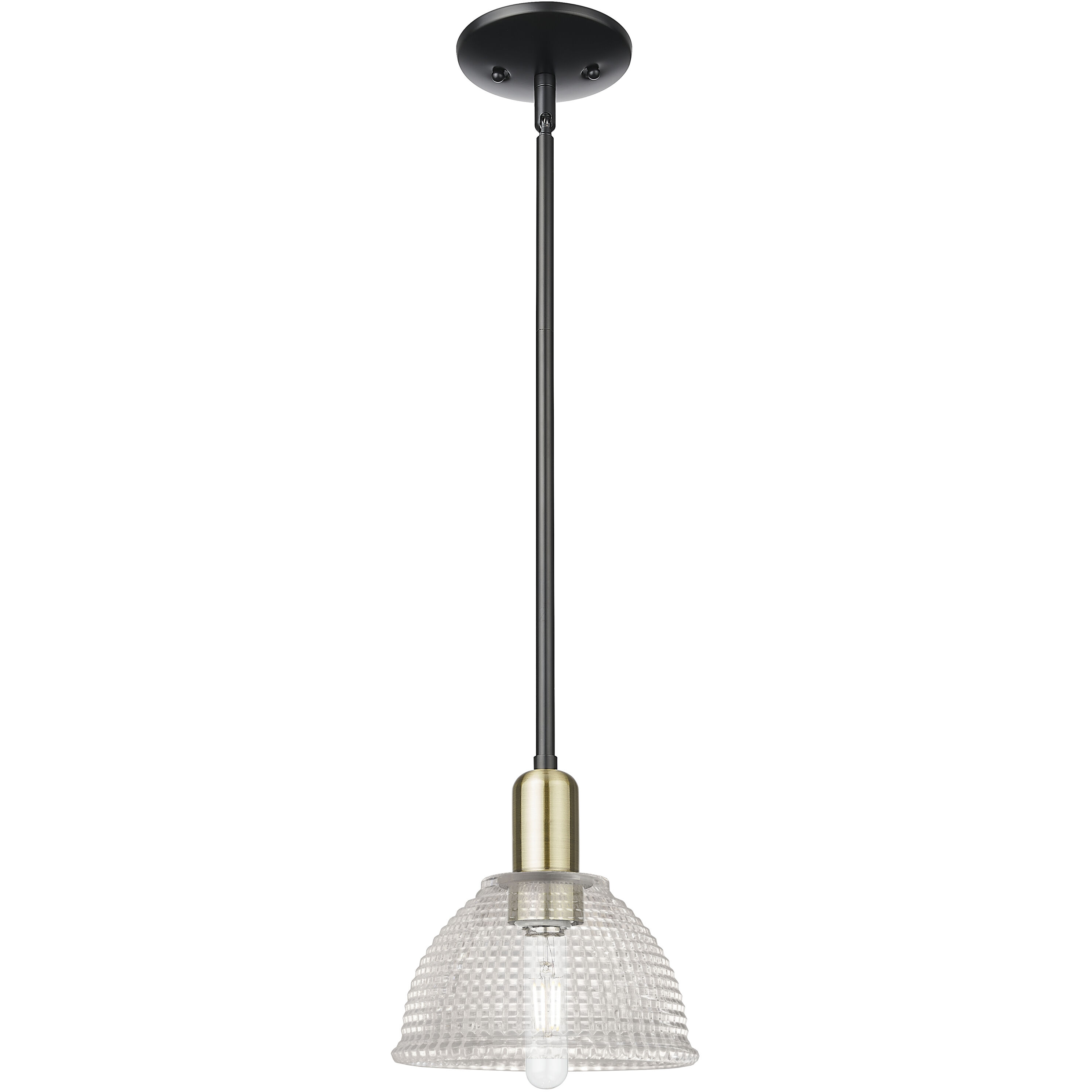 Arcadia Arietta 1 Light 8 inch Black Antique Brass Mini Pendant Ceiling Light