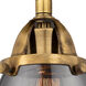 Nouveau 2 Large Cone 1 Light 7.75 inch Black Antique Brass Sconce Wall Light in Light Smoke Glass