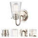Scarlett LED 5 inch Satin Nickel Bath Vanity Light Wall Light in Seedy Glass