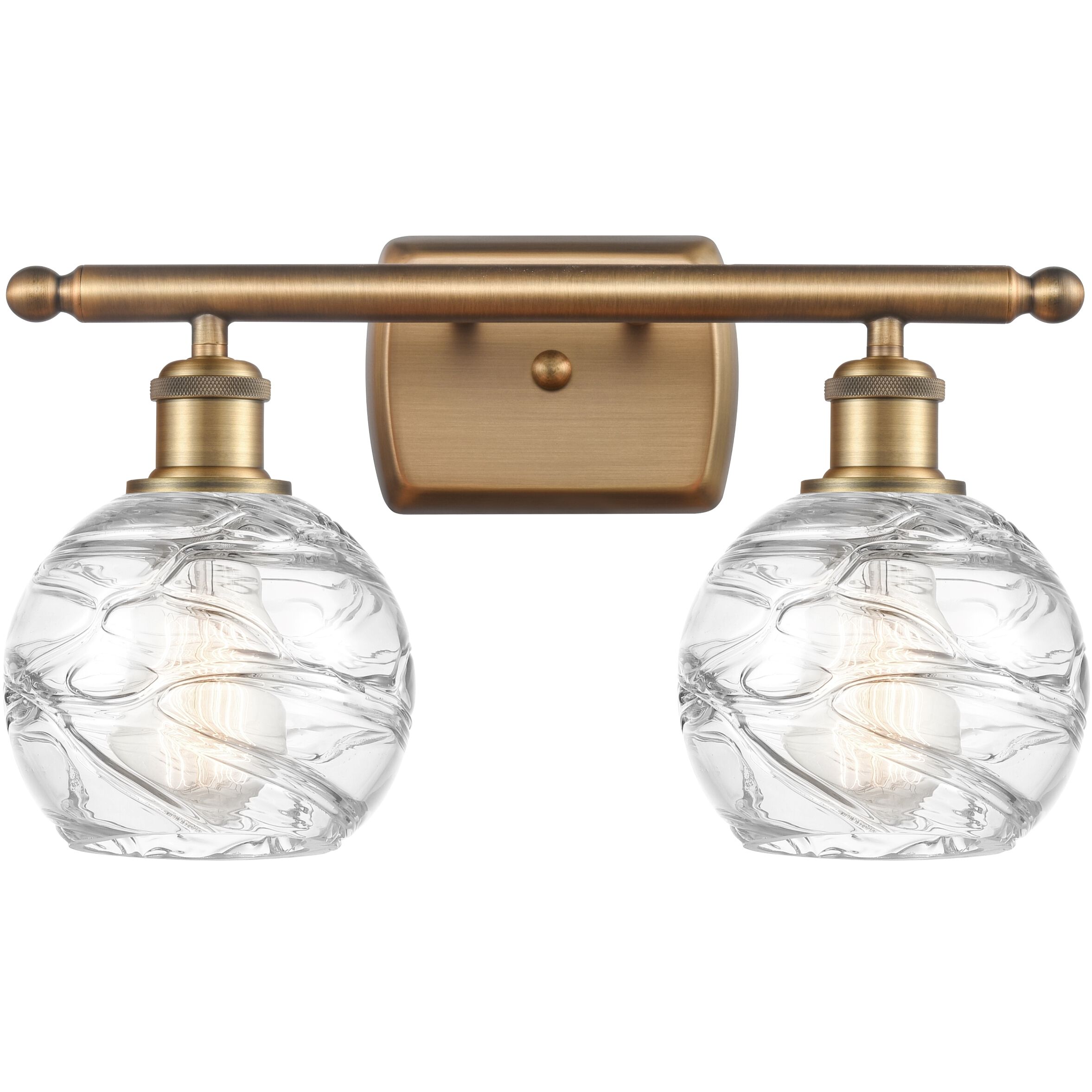 Ballston Small Deco Swirl LED 16 inch Brushed Brass Bath Vanity Light Wall Light, Ballston