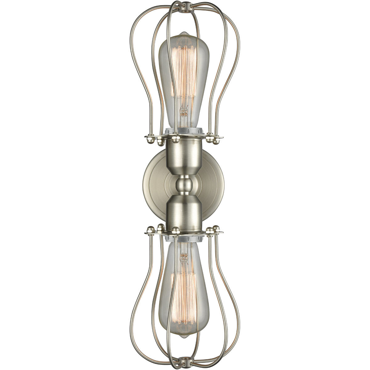 Austere Muselet 2 Light 19 inch Brushed Satin Nickel Bath Vanity Light Wall Light in Incandescent, Austere