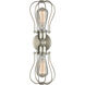 Austere Muselet 2 Light 19 inch Brushed Satin Nickel Bath Vanity Light Wall Light in Incandescent, Austere