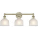 Dayton 3 Light 23.5 inch Antique Brass Bath Vanity Light Wall Light in White