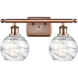 Ballston Small Deco Swirl 2 Light 16 inch Antique Copper Bath Vanity Light Wall Light, Ballston