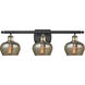 Ballston Fenton 3 Light 26 inch Black Antique Brass Bath Vanity Light Wall Light in Mercury Glass, Ballston