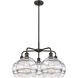 Ballston Rochester 5 Light 28 inch Oil Rubbed Bronze Stem Hung Chandelier Ceiling Light in Clear Glass