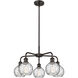 Athens Water Glass 5 Light 23.88 inch Oil Rubbed Bronze and Clear Water Glass Chandelier Ceiling Light