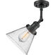 Franklin Restoration Large Cone 1 Light 8 inch Matte Black Sconce Wall Light in Seedy Glass, Franklin Restoration