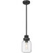 Somers 1 Light 5.5 inch Weathered Zinc Pendant Ceiling Light in Clear Glass
