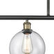 Ballston Athens 4 Light 48 inch Black Antique Brass Island Light Ceiling Light in Clear Glass, Ballston