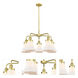 Bellmont 5 Light 24 inch Satin Gold Chandelier Ceiling Light in Matte White Glass