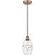 Edison Vaz 1 Light 5.88 inch Antique Copper Cord Hung Mini Pendant Ceiling Light