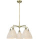 Ballston Bristol Natural 5 Light 26 inch Antique Brass Chandelier Ceiling Light