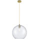 Crown Point 1 Light 11.75 inch Brushed Brass Pendant Ceiling Light in Seedy Glass