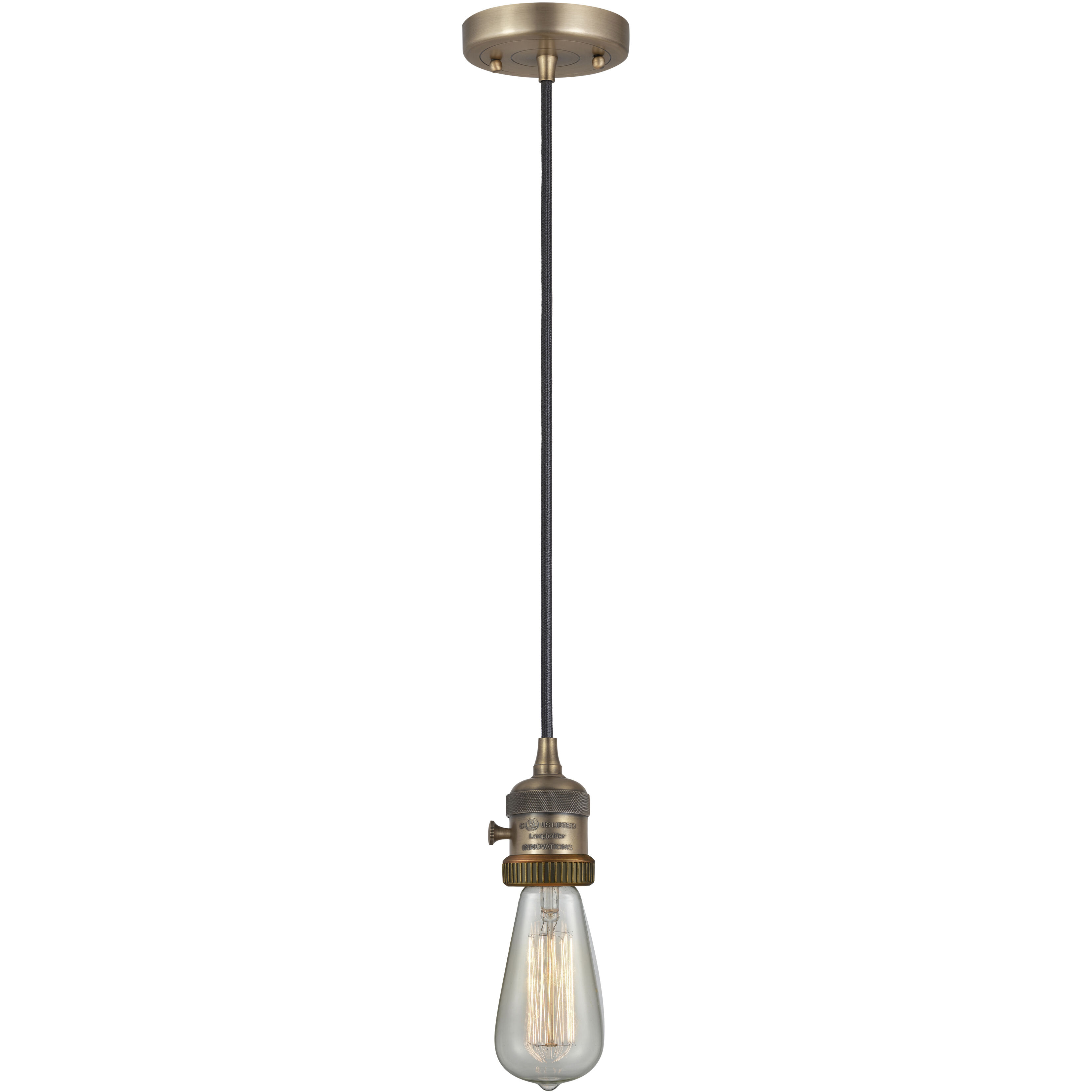 Franklin Restoration Oxford LED 7.5 inch Brushed Brass Mini Pendant Ceiling Light in Clear