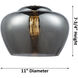 Ballston Large Fenton LED 11 inch Satin Gold Pendant Ceiling Light in Plated Smoke Glass, Ballston