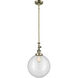 Franklin Restoration XX-Large Beacon LED 12 inch Antique Brass Mini Pendant Ceiling Light in Clear Glass, Franklin Restoration