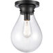 Genesis 1 Light 7.88 inch Matte Black Flush Mount Ceiling Light