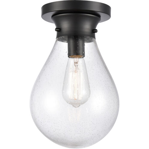Genesis 1 Light 7.88 inch Matte Black Flush Mount Ceiling Light