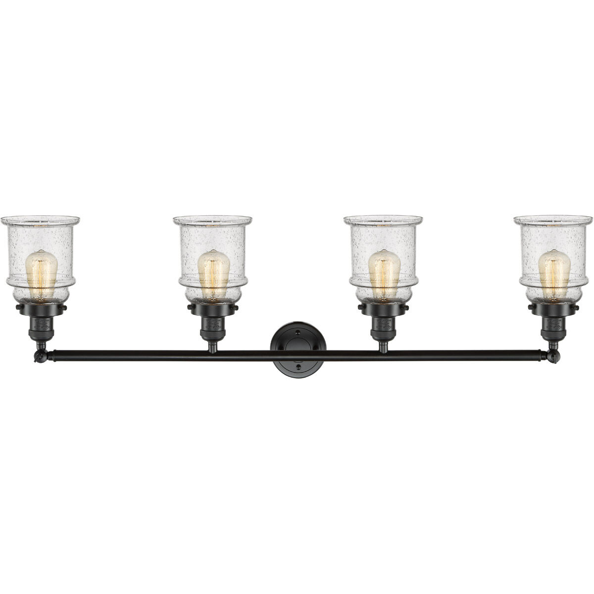 Franklin Restoration Canton 4 Light 42 inch Oil Rubbed Bronze Bath Vanity Light Wall Light in Seedy Glass, Franklin Restoration