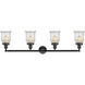 Franklin Restoration Canton 4 Light 42 inch Oil Rubbed Bronze Bath Vanity Light Wall Light in Seedy Glass, Franklin Restoration