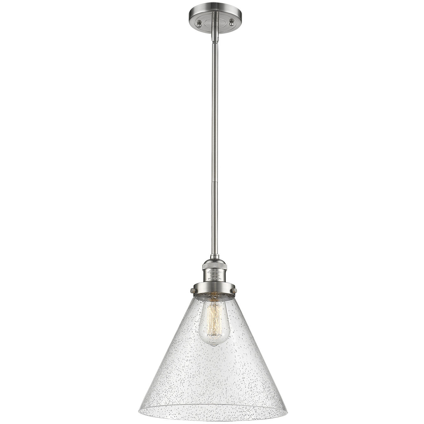 Franklin Restoration Cone LED 12 inch Matte Black Mini Pendant Ceiling Light in Seedy, Franklin Restoration