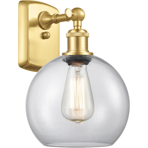 Ballston Athens 1 Light 8 inch Satin Gold Sconce Wall Light in Clear Glass, Ballston