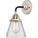 Nouveau 2 Small Cone LED 6.25 inch Black Polished Nickel Sconce Wall Light in Clear Glass