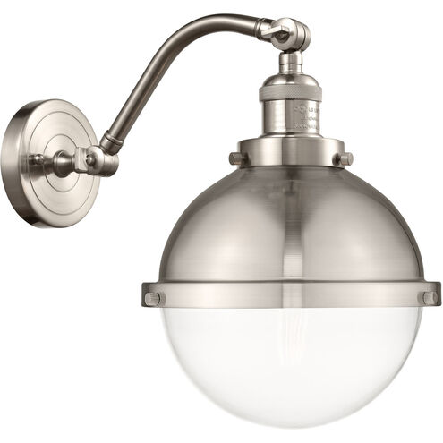 Franklin Restoration Hampden LED 9 inch Brushed Brass Sconce Wall Light in Seedy Glass