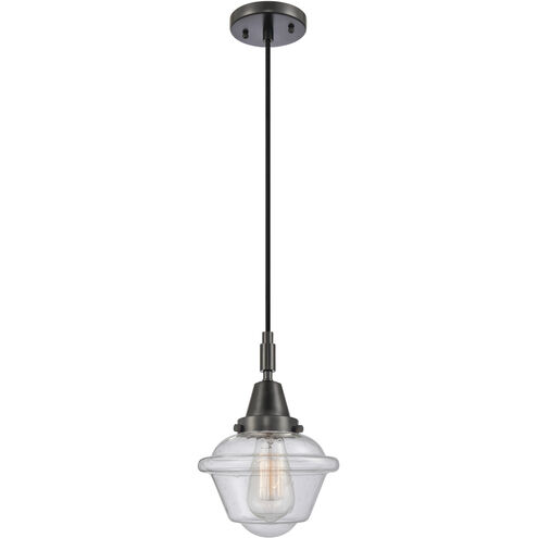 Downtown Urban Oxford 1 Light 7.25 inch Matte Black Mini Pendant Ceiling Light in Seedy