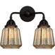 Nouveau 2 Chatham LED 14 inch Matte Black Bath Vanity Light Wall Light in Mercury Glass